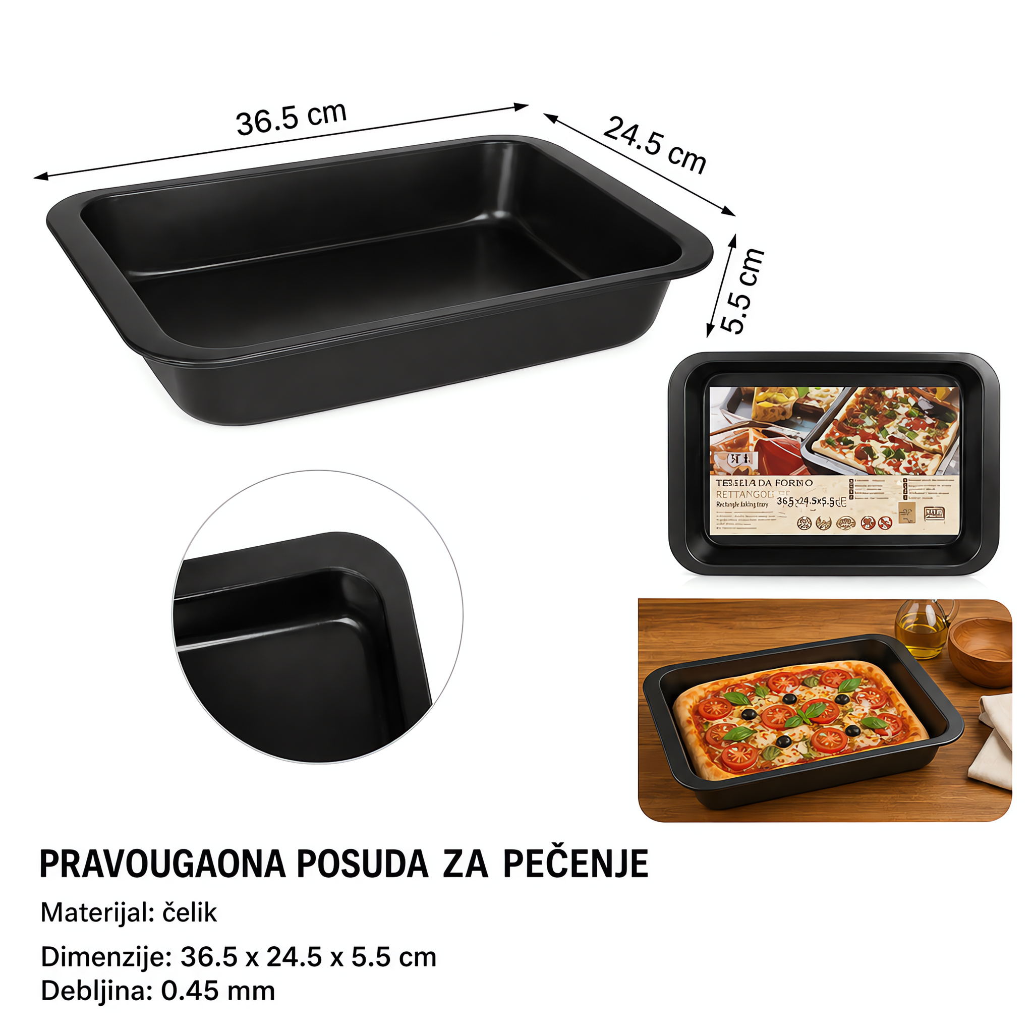 KMT Pravougaona duboka kvadratna ploča 2406145