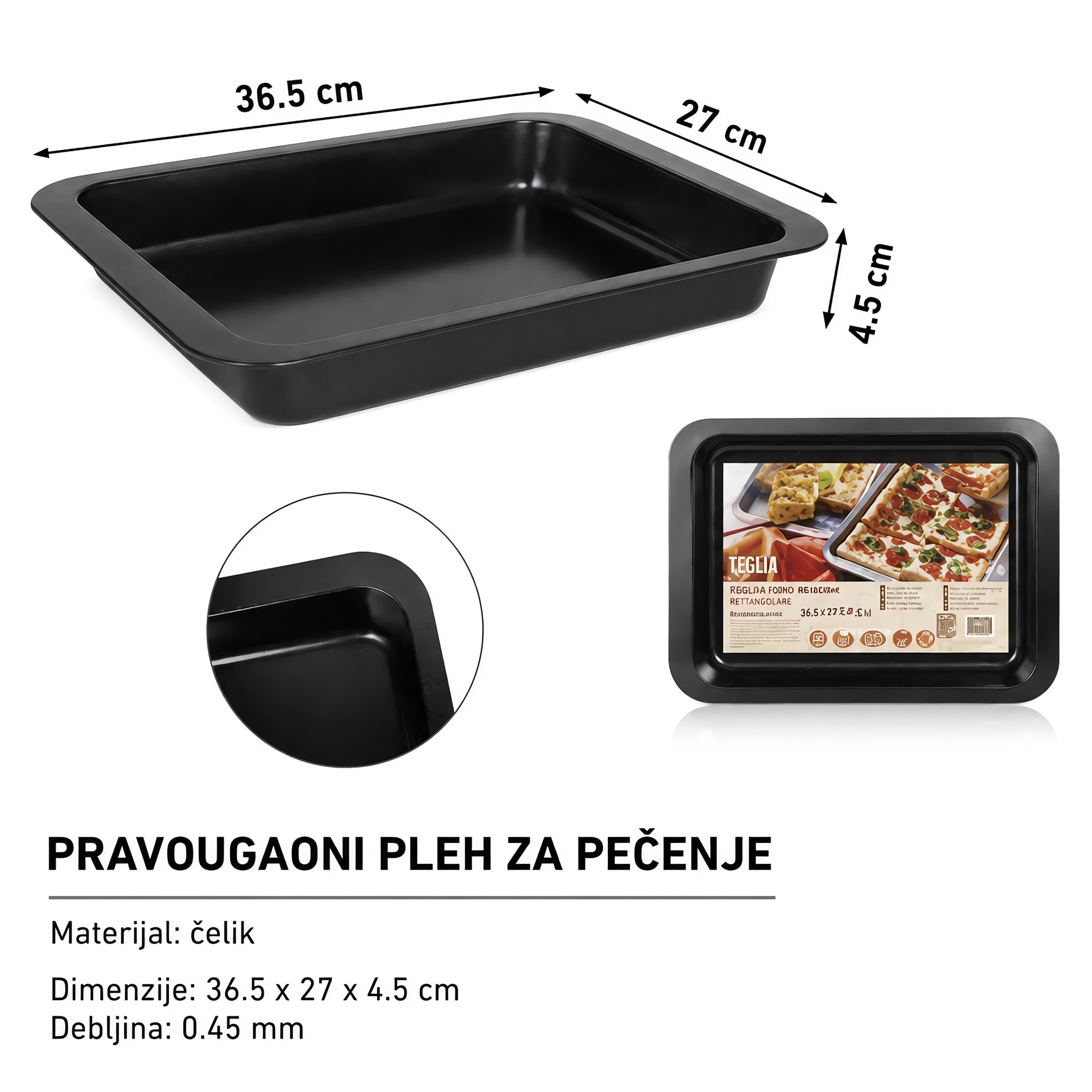 KMT Pravougaona duboka kvadratna ploča 2406146