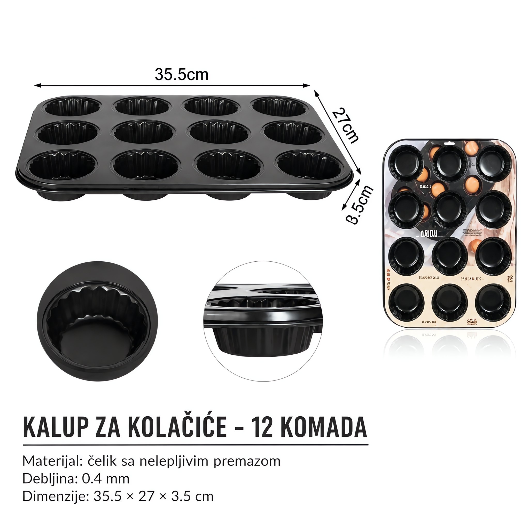 KMT Plavo-beli kalup za torte sa dvanaest rupa 2406153