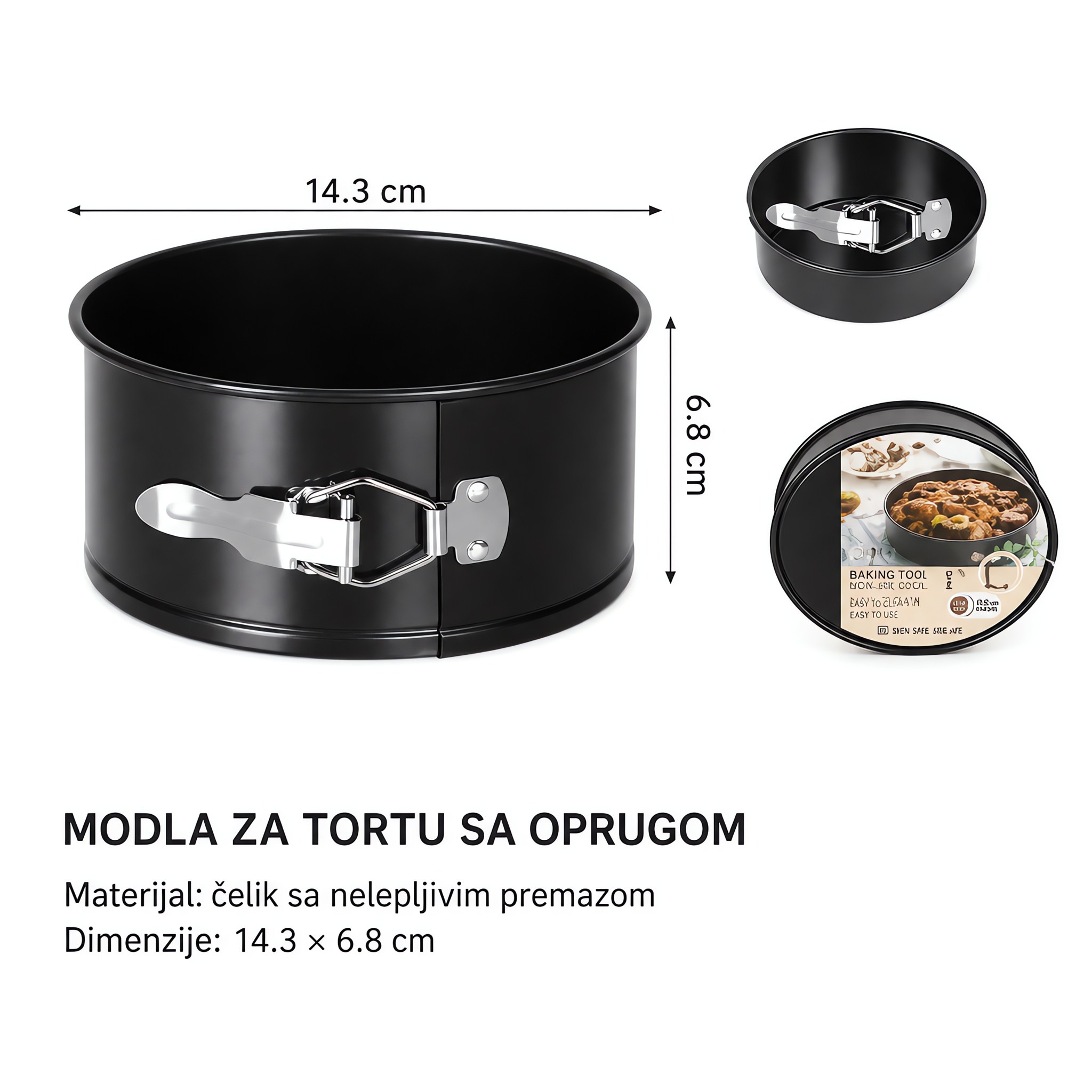 KMT Duboki kalup za tortu sa okruglim kopčom 2406176