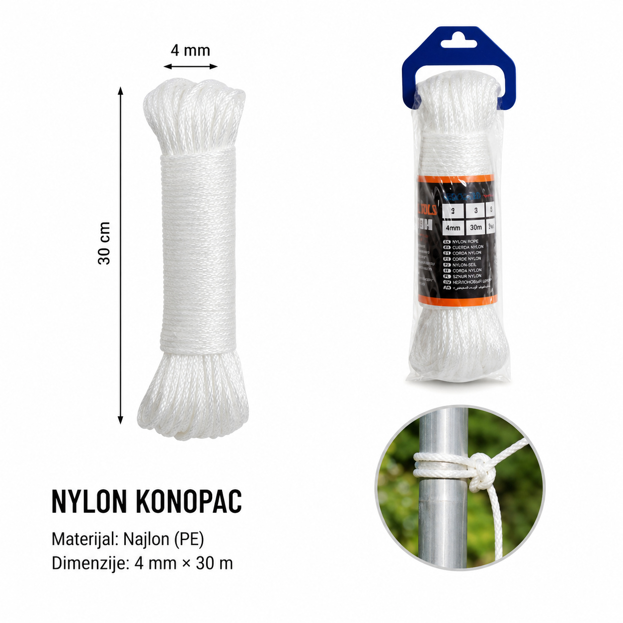 KMT Najlonski konopac belo 2406288