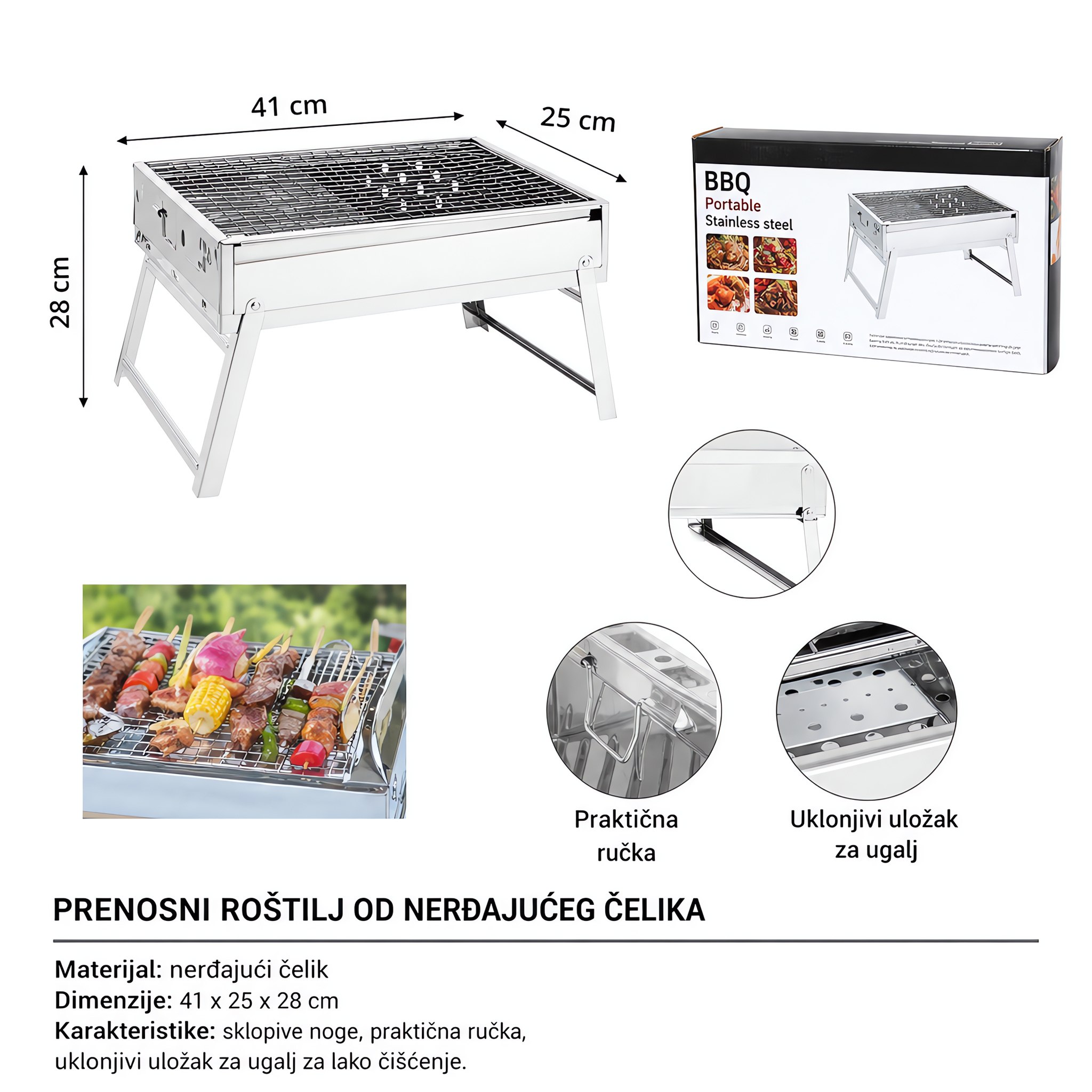 KMT Mali roštilj od nerđajućeg čelika 2406704