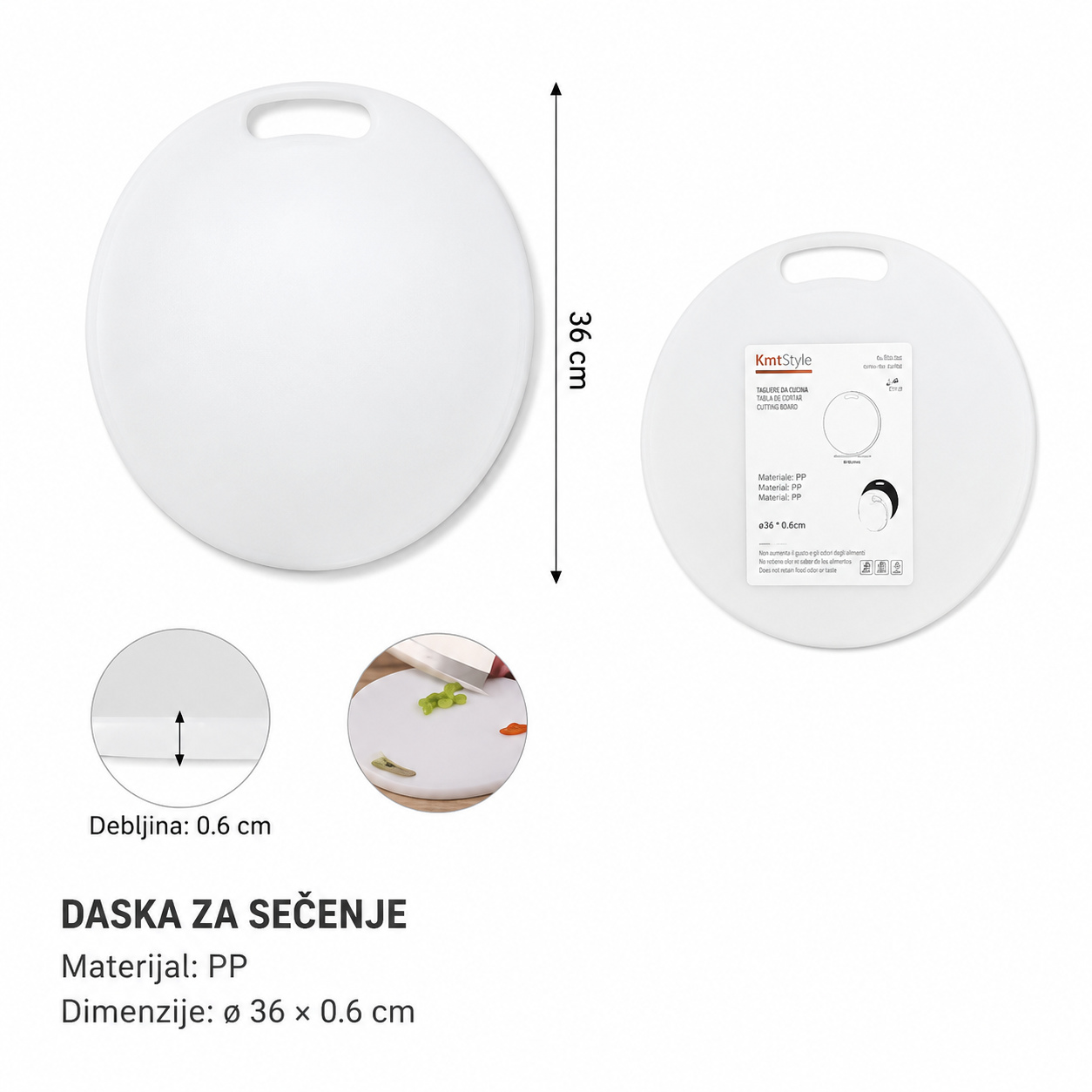 KMT Okrugla plastična daska za sečenje 2406788