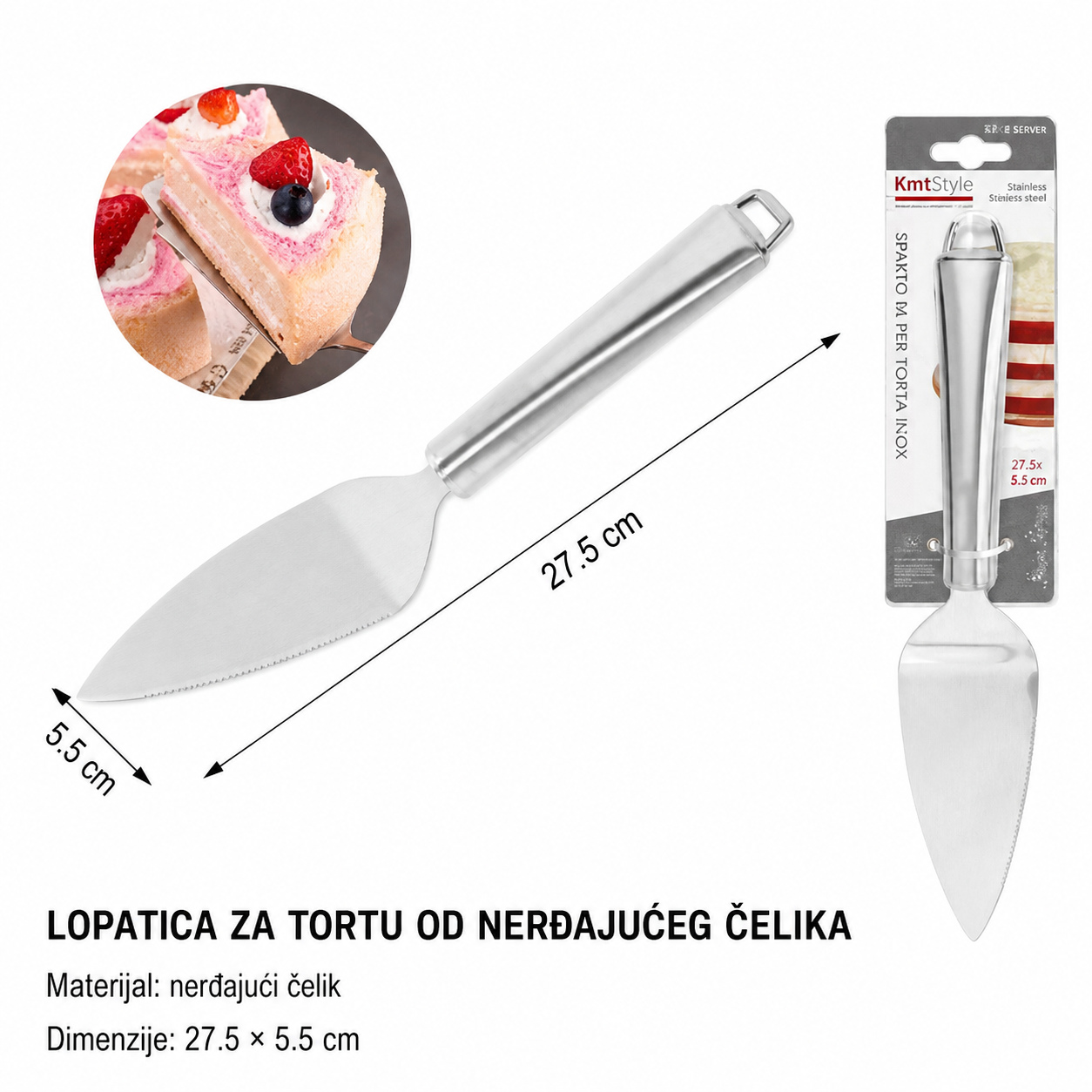 KMT Visokokvalitetna inox lopatica za tortu 2406954