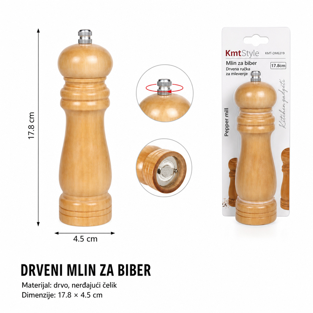 KMT Mlin za biber u boji drveta 2407091