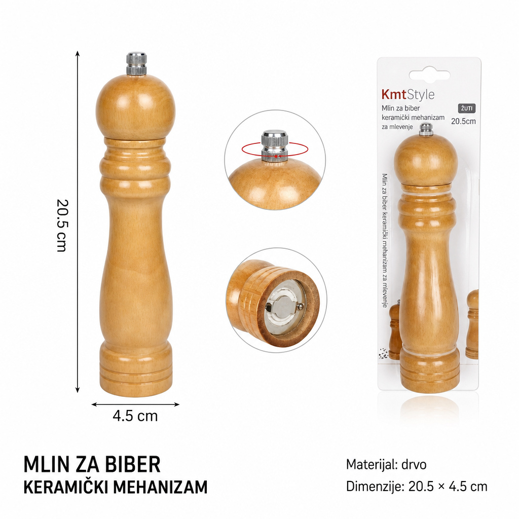 KMT Mlin za biber u boji drveta 2407092