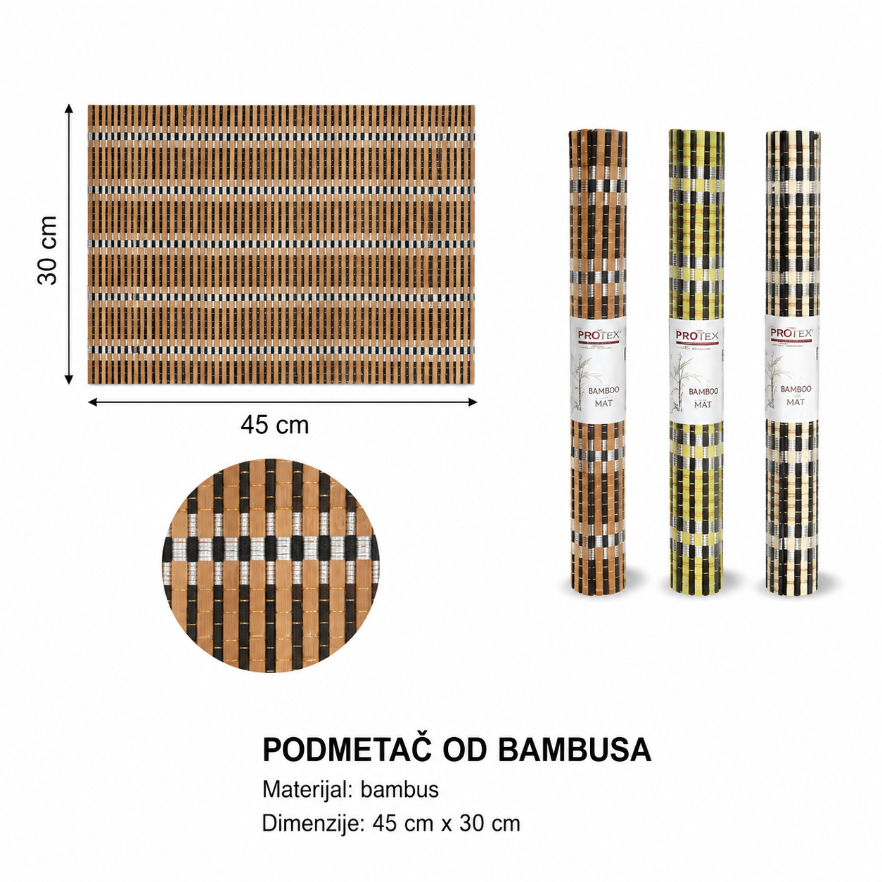 KMT Podmetač od bambusa sa ivicom 2407151