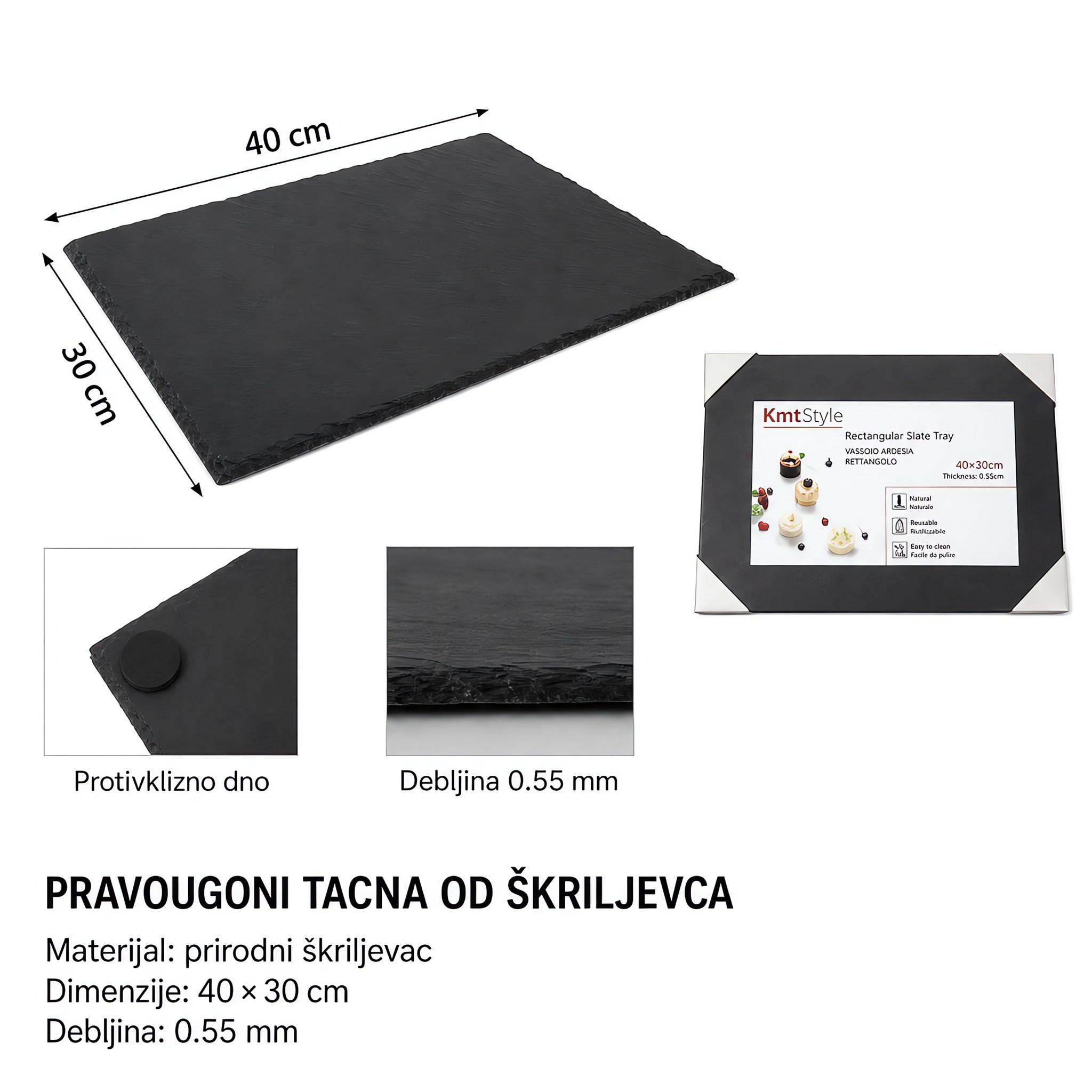 KMT Pravougaoni podmetač od škriljevca 2407354