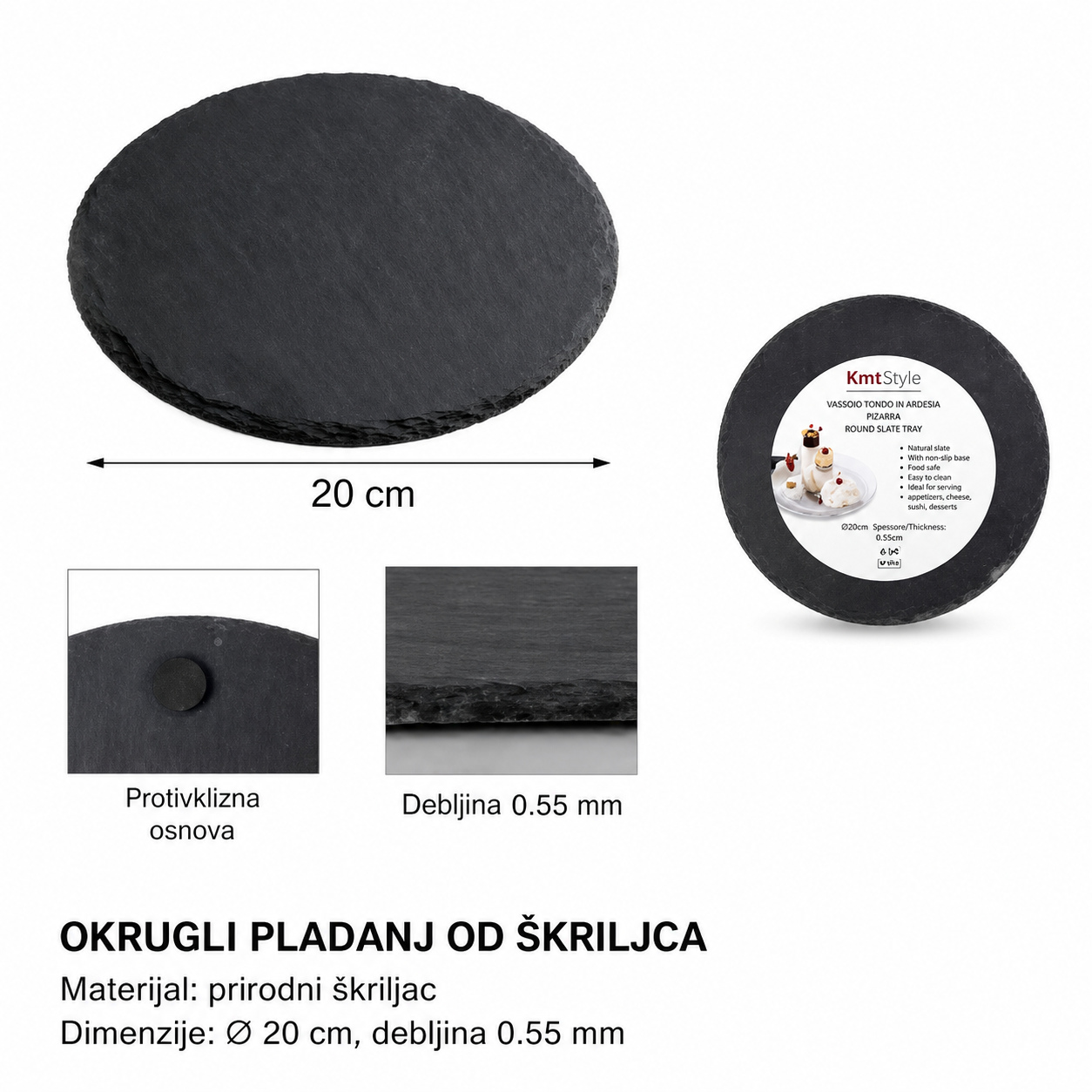 KMT Podmetač od okruglog škriljevca 2407360