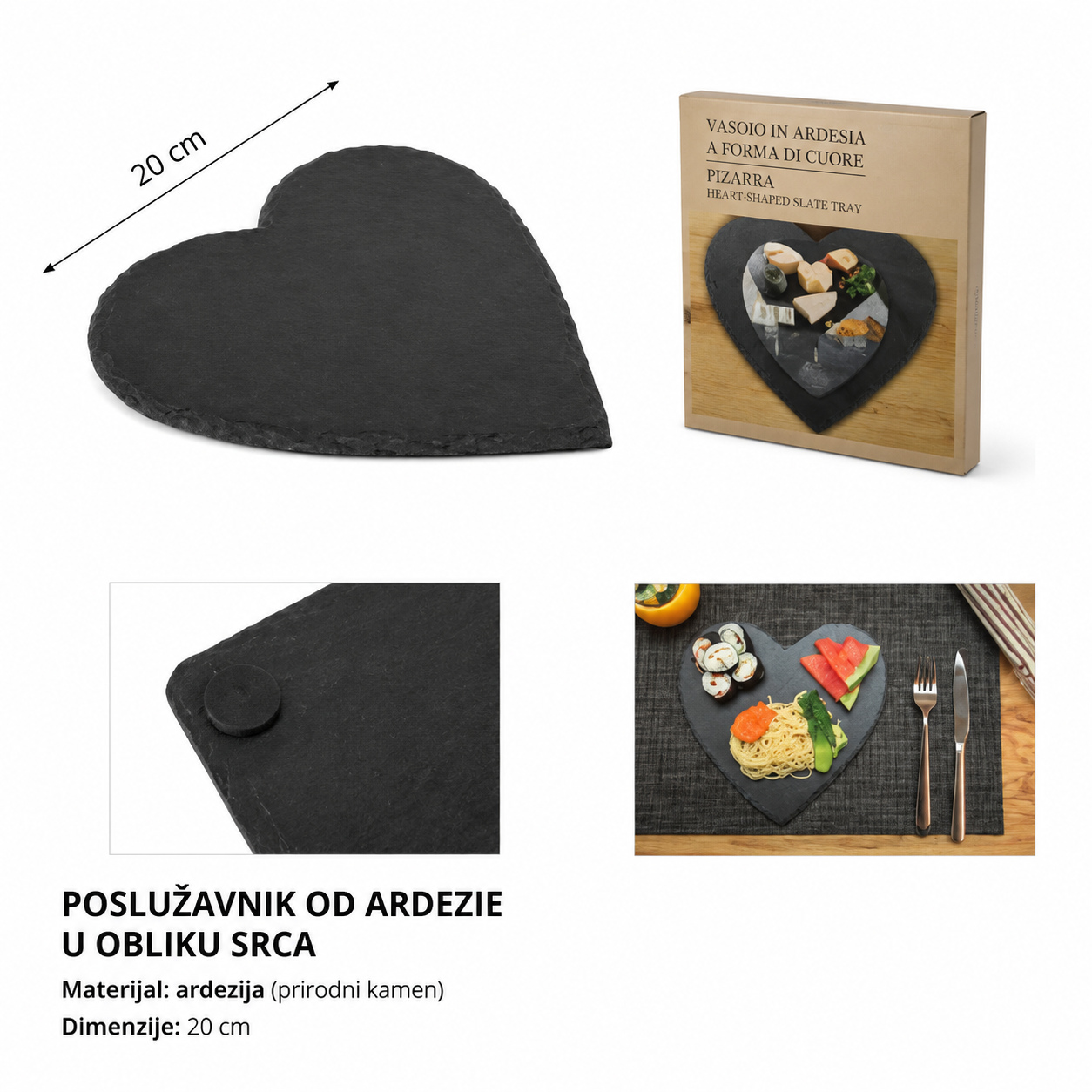 KMT Podmetač od škriljevca u obliku srca 2407364