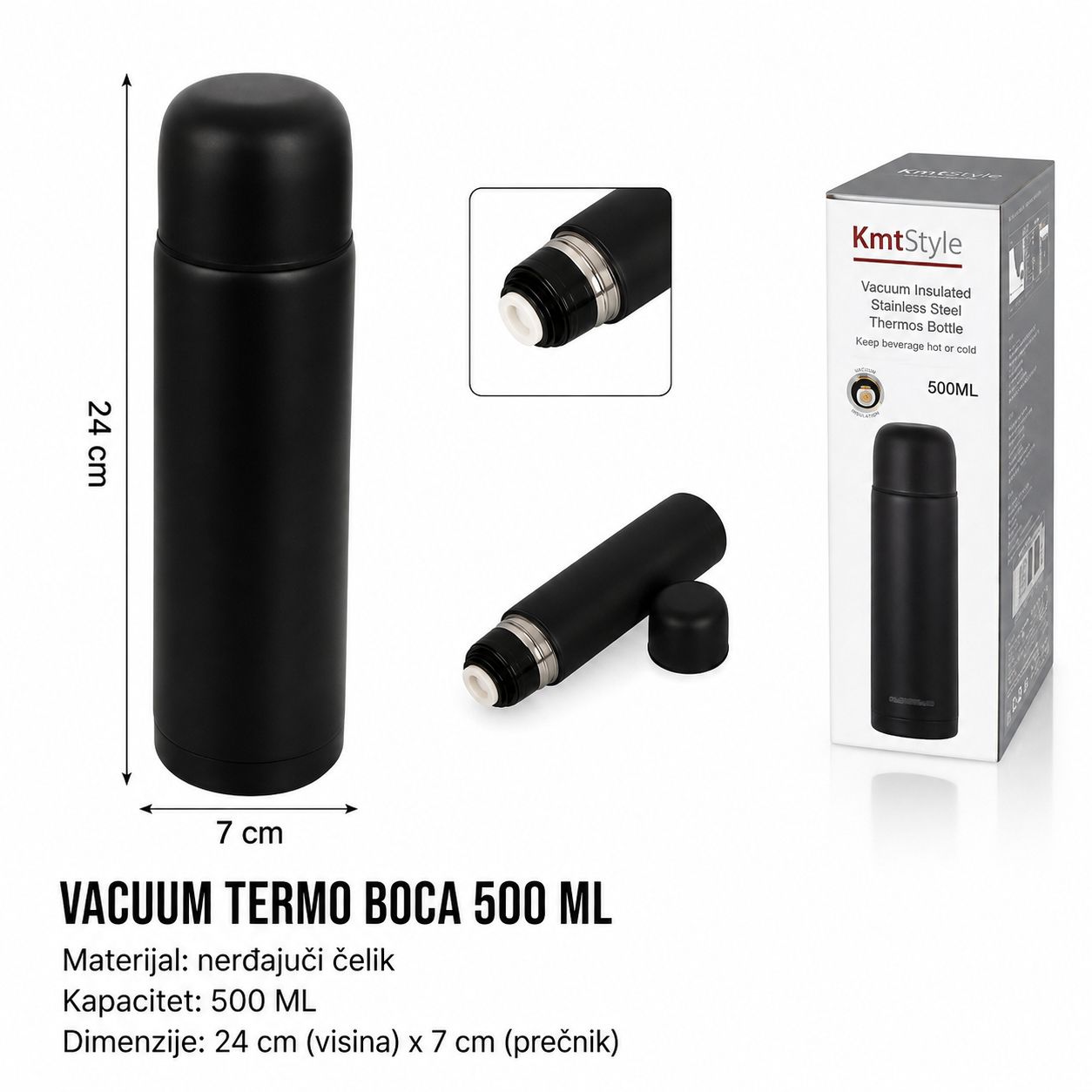 KMT Crna vakumska boca 2407417