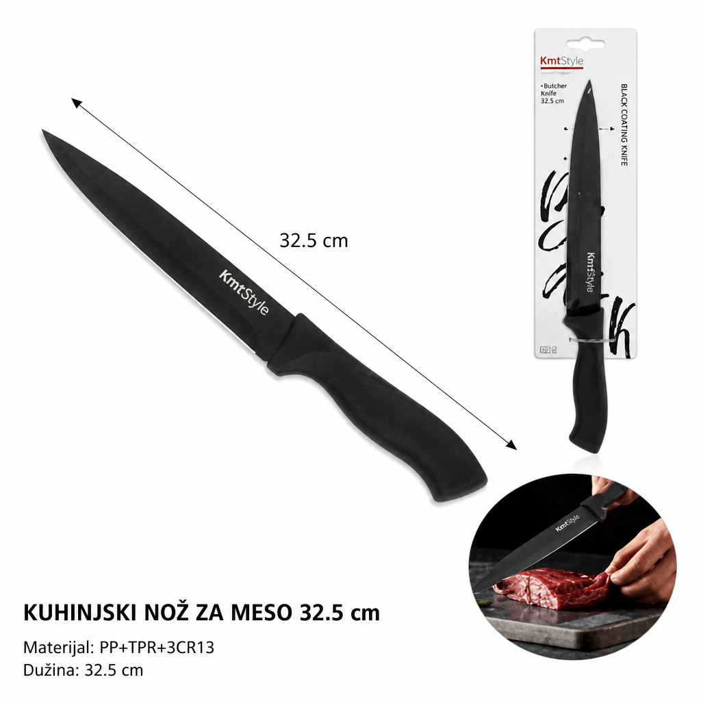 KMT Nož za sečenje mesa sa crnom drškom 2407444
