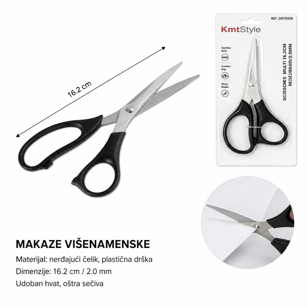 KMT crna ručka krojačke makaze 2407659