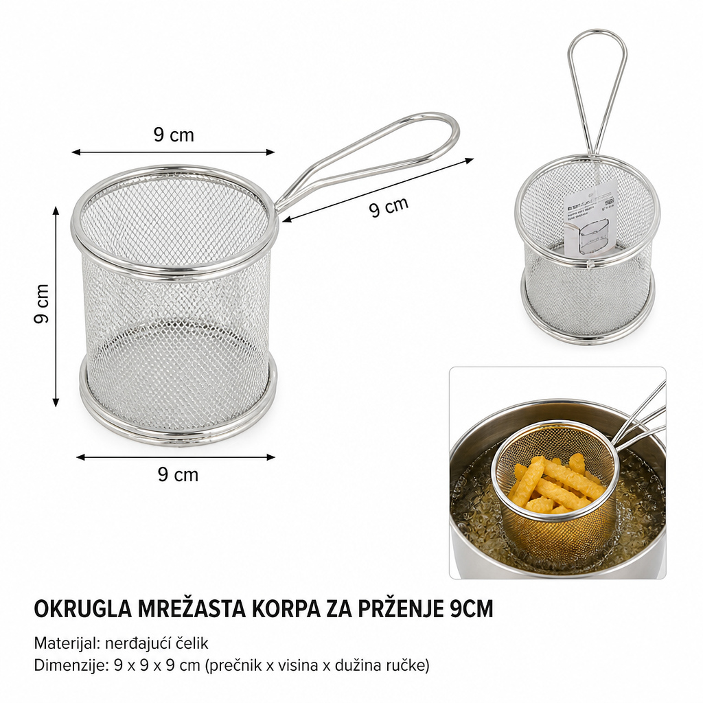 KMT Cilindrična fina mrežasta mini korpa za prženje 2407685