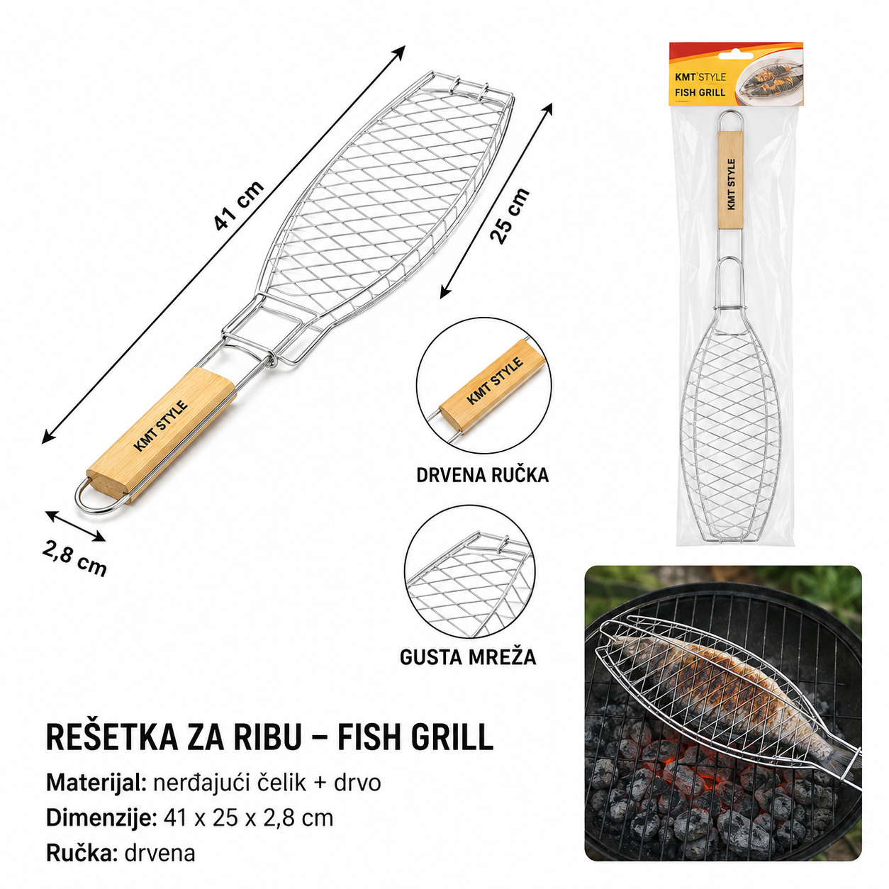 KMT Stalak za roštilj tipa ribe 2407739