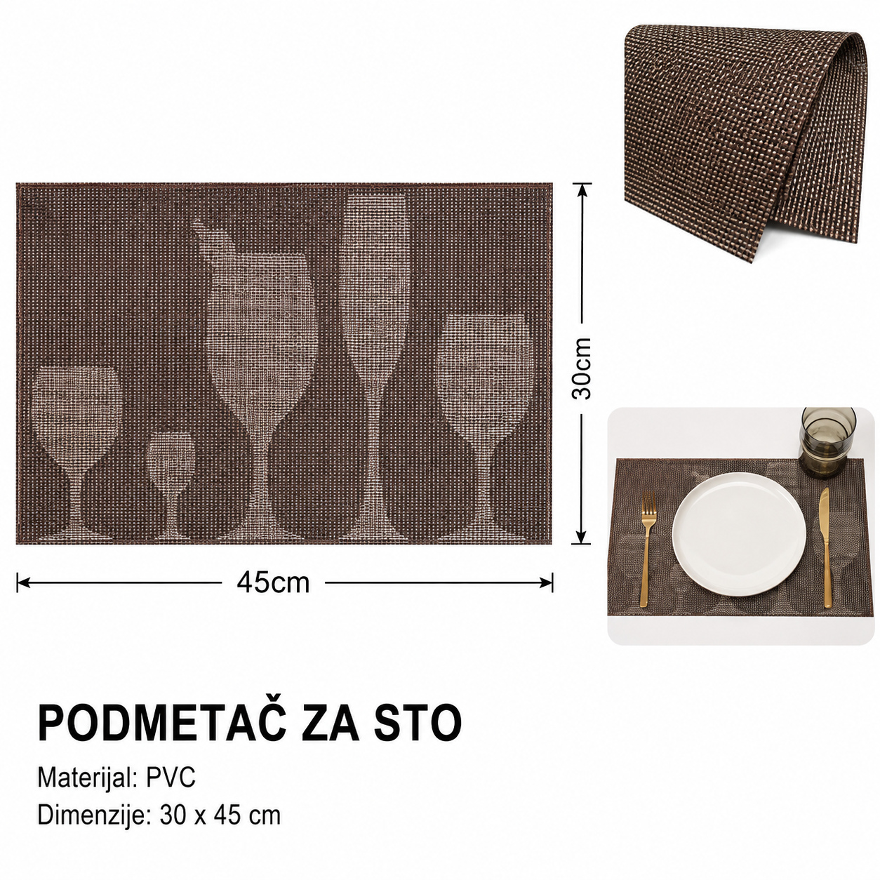 KMT PVC podmetač za čašu za vino 2407959