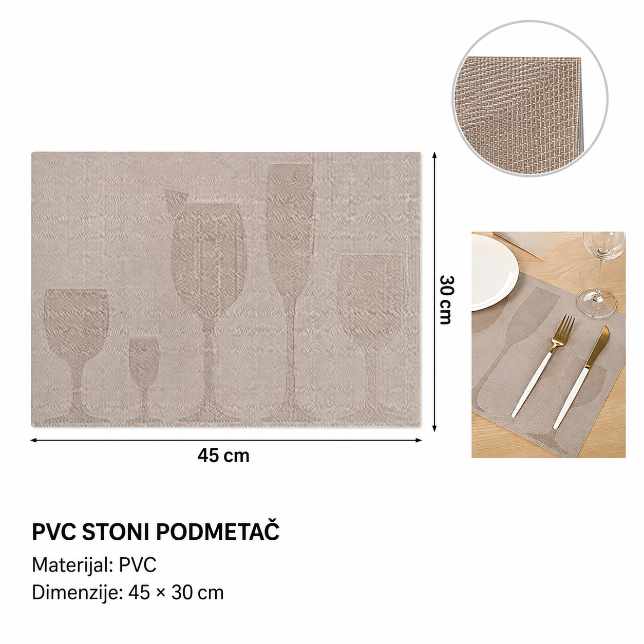 KMT PVC podmetač za čašu za vino 2407971