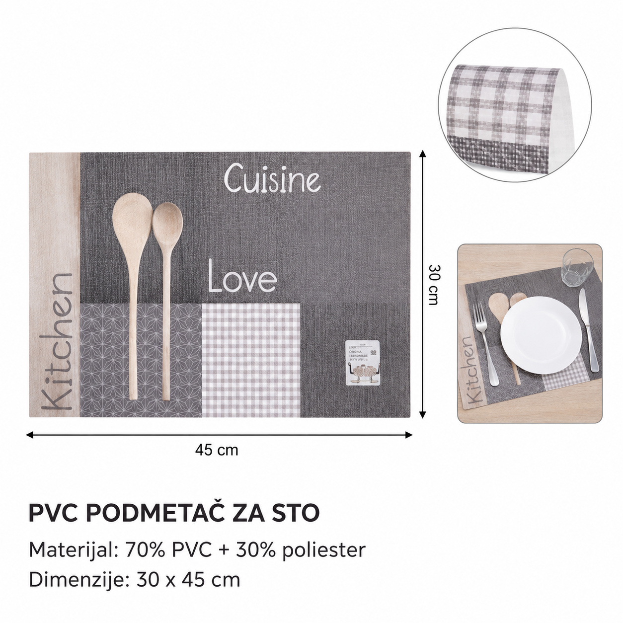 KMT Podmetač za kafu sa PVC štampom u šareno 2407977