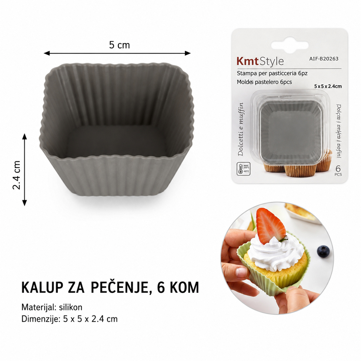 KMT Mala kvadratna šolja za mafine 2416082