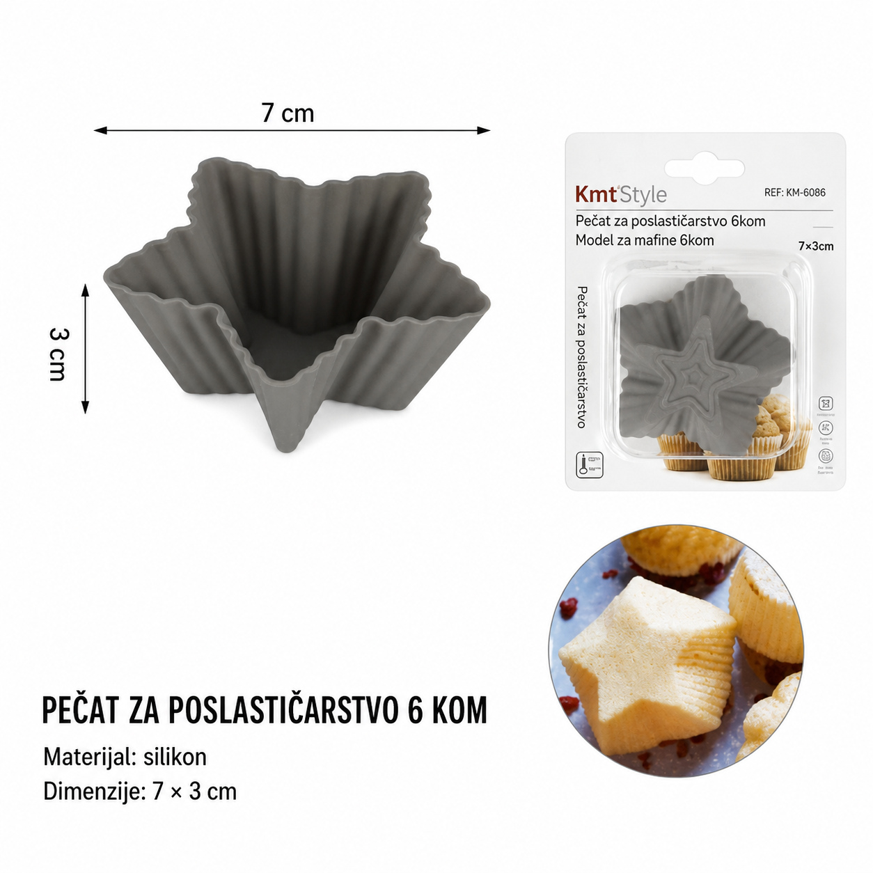 KMT Srednja šolja za muffine sa petokrakom 2416086