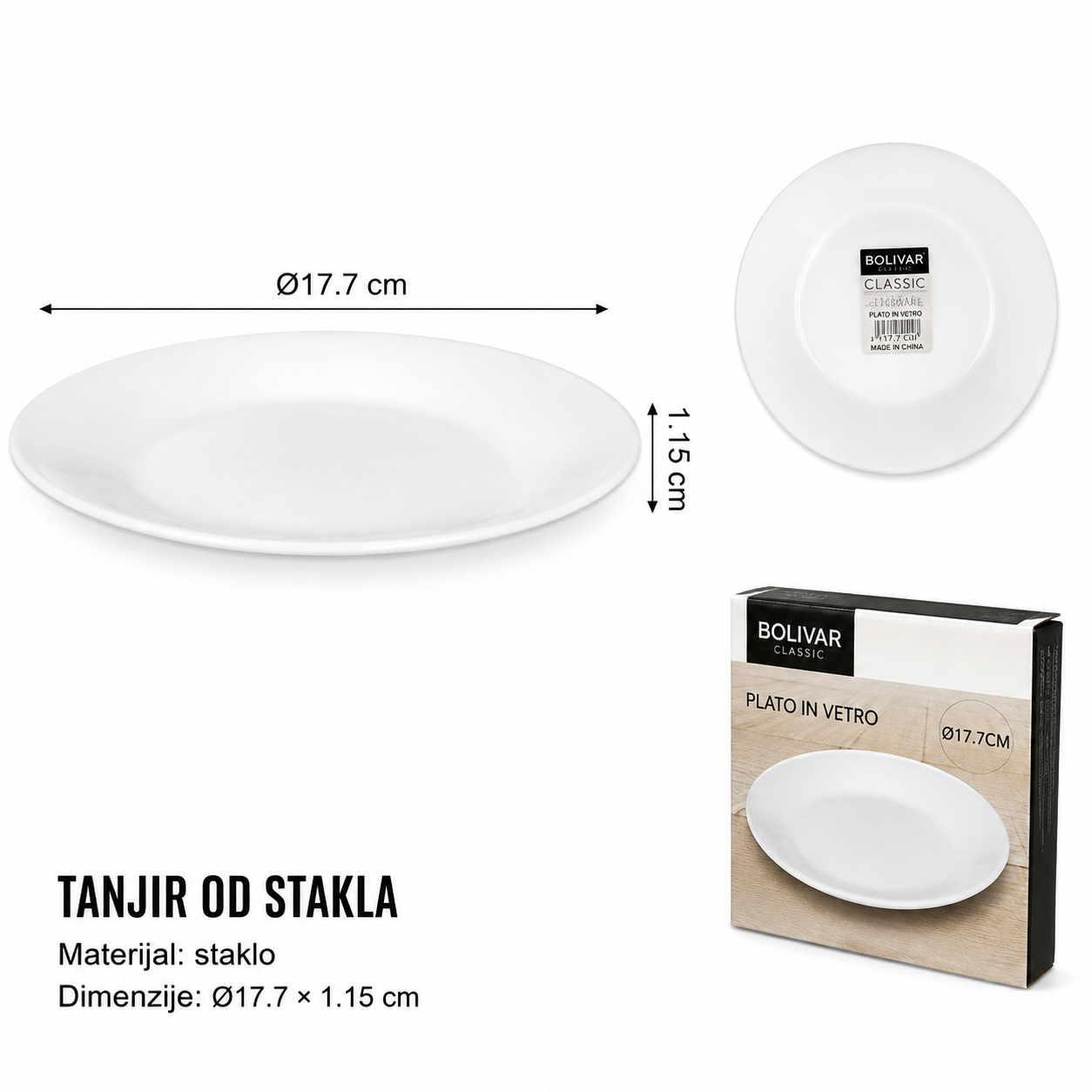 KMT Stakleni tanjir sa okruglim ivicama 2419890