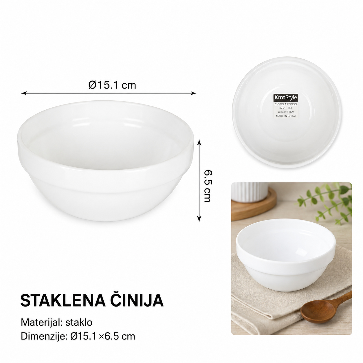 KMT Staklena duboka činija 2419916