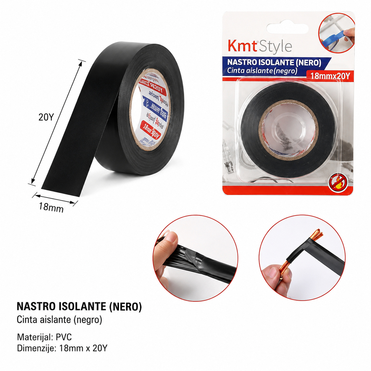 KMT Crni izolacioni električni lepak 2708171