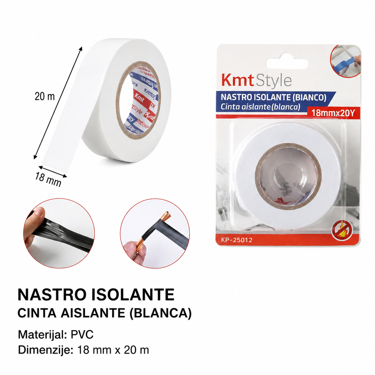 KMT Beli izolacioni električni lepak 2708172