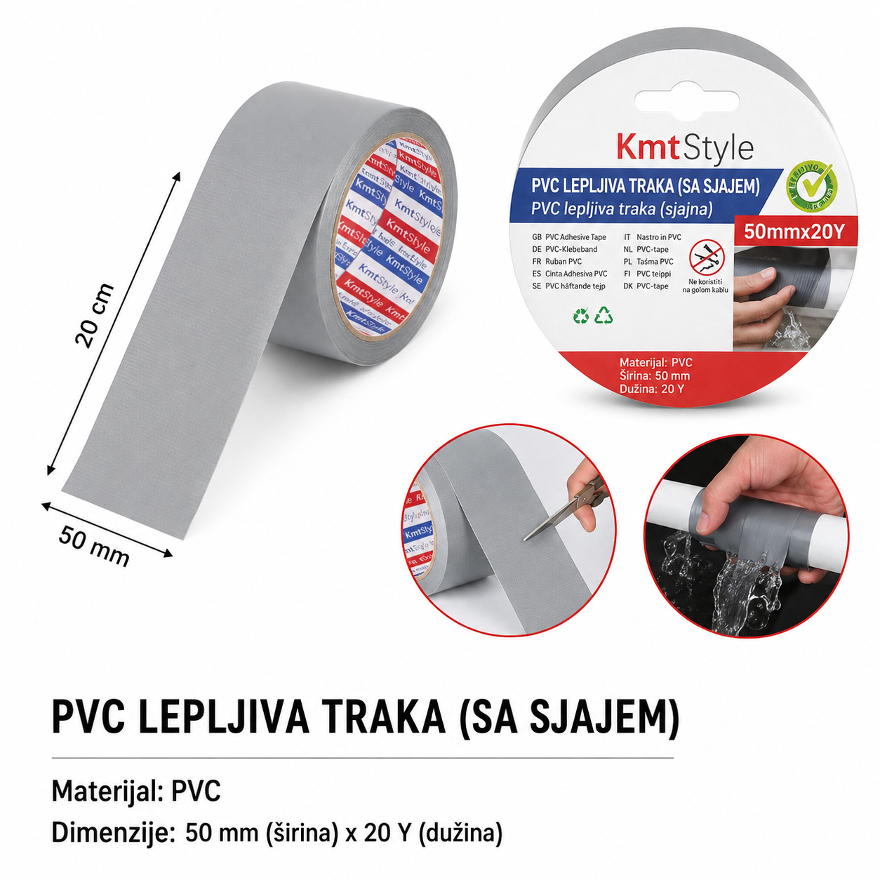 KMT Srebrni lepak za PVC cevi 2708177