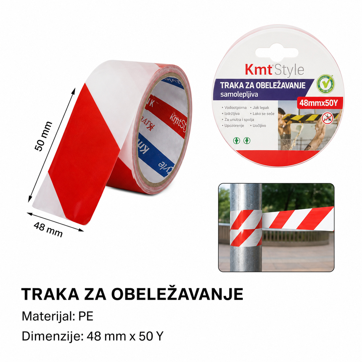KMT Traka upozorenja (crvena i bela) 2708178