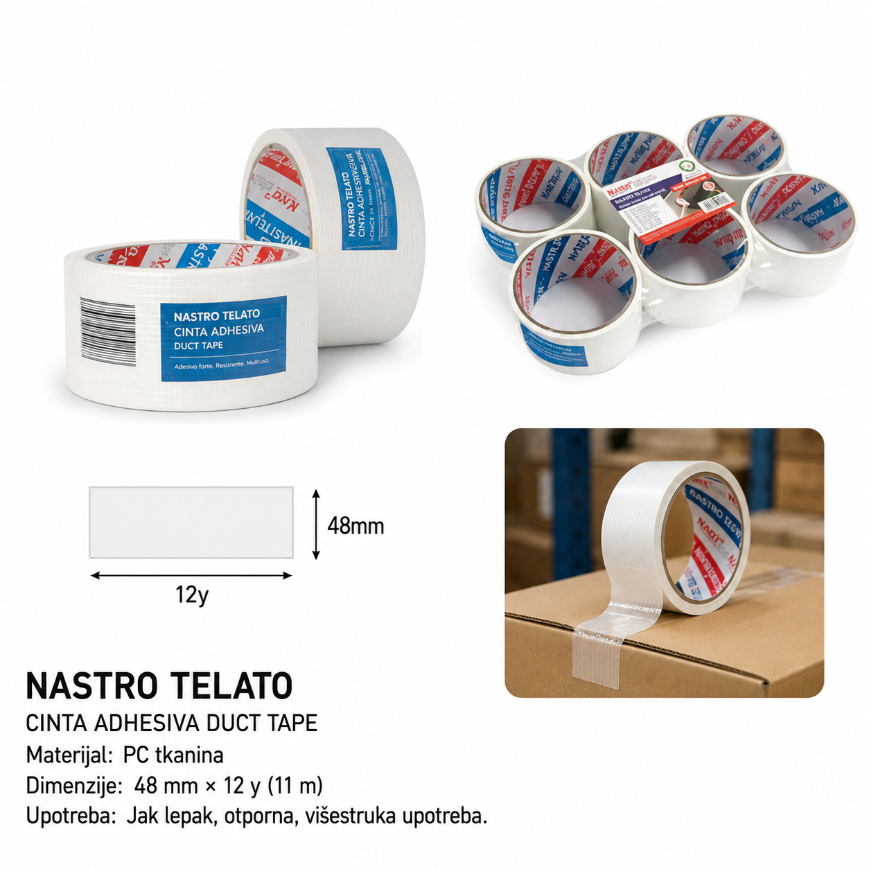 KMT Platnena traka (bela) 2708183
