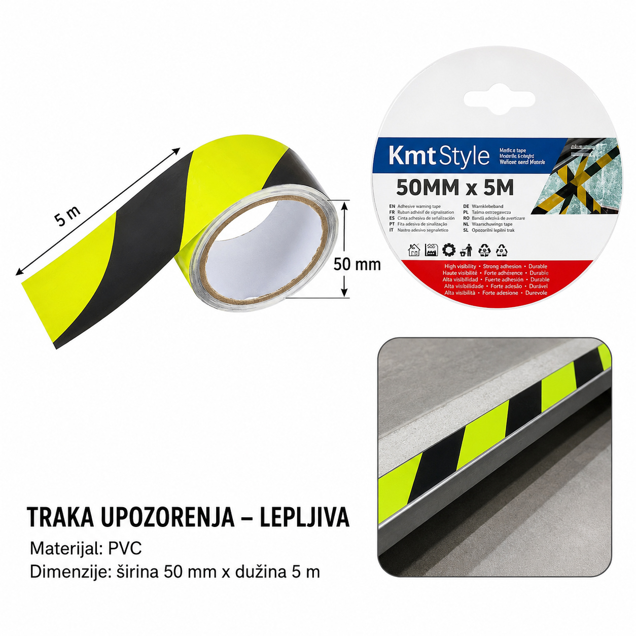 KMT Reflektujuća traka upozorenja od kepera žuta i crna 2708529