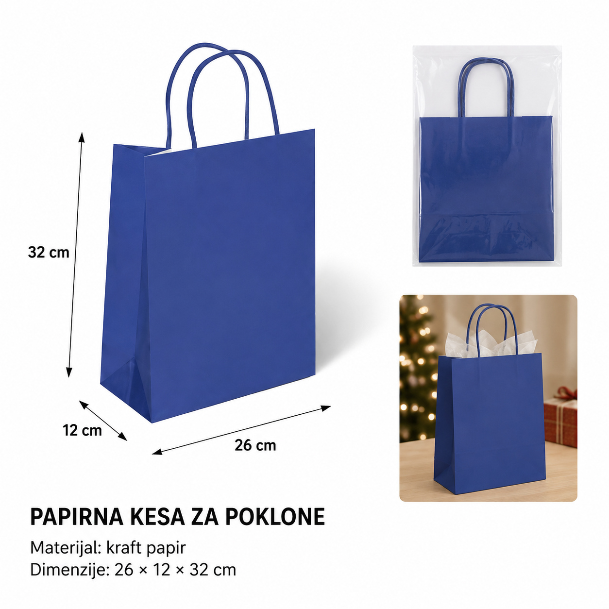 KMT kraft papir (tamno plavi) 32*26*12CM 278817