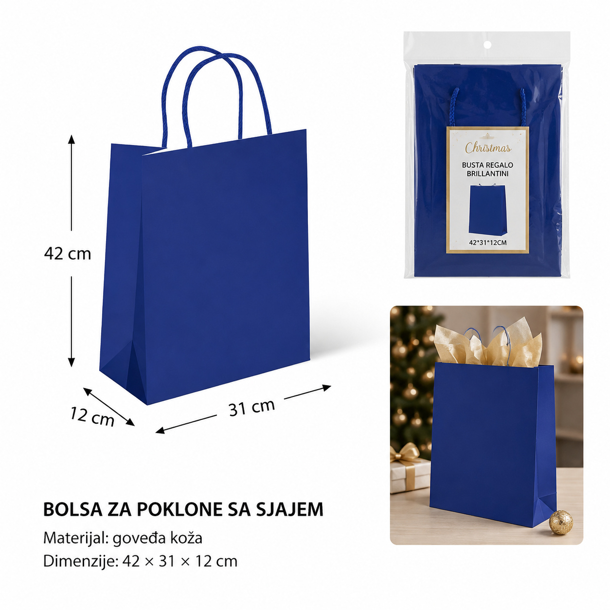 KMT kraft papir (tamno plavi) 42*31*12CM 278818
