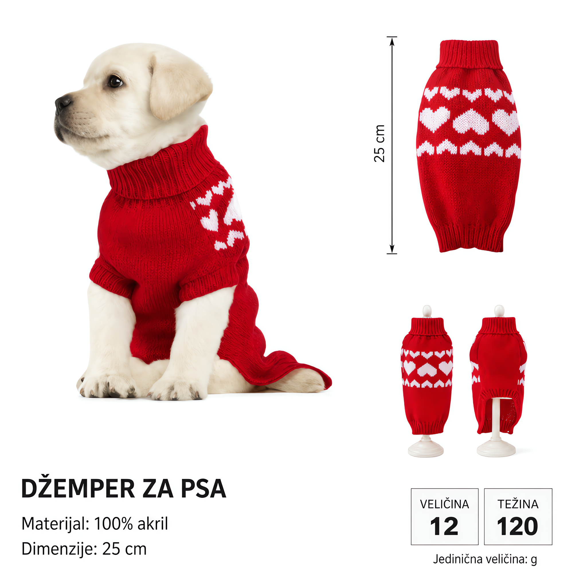KMT Džemper za kućne ljubimce sa motivom srca 278916