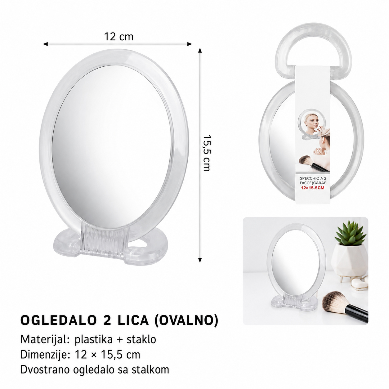 KMT Ovalni dvostrani preklopni stočni ogledalo 2802674