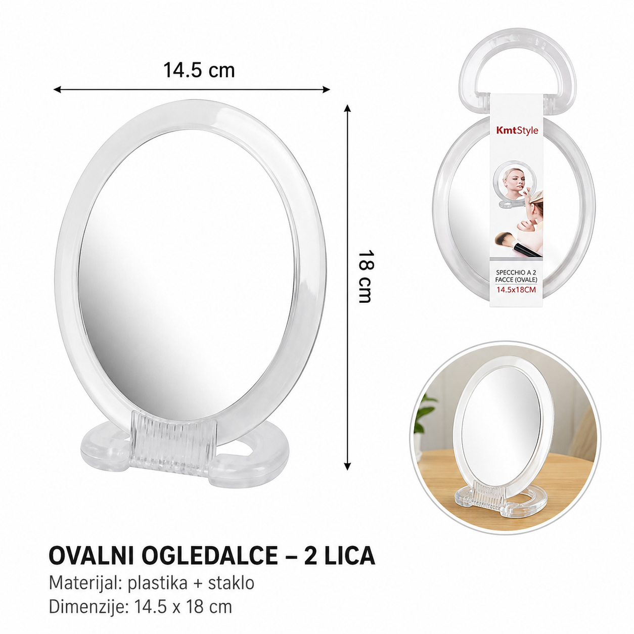 KMT Ovalni dvostrani preklopni stočni ogledalo 2802675
