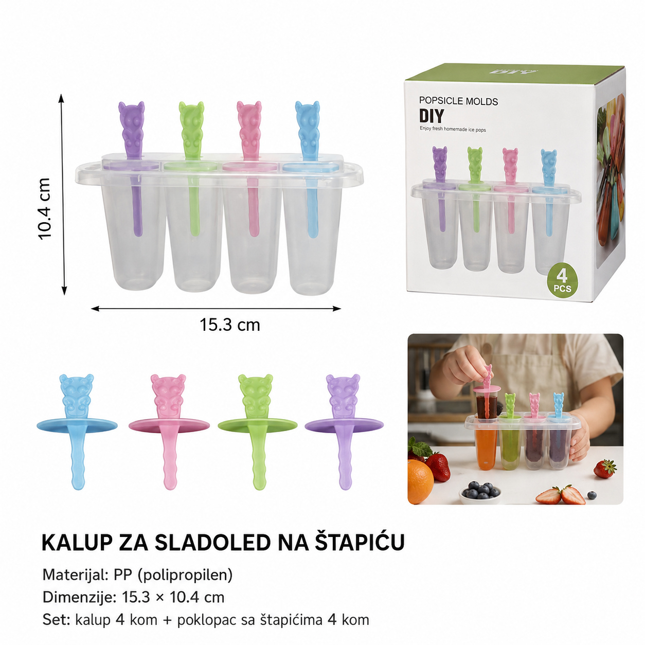 KMT Kalup za sladoled (četiri seta medveda) 2903765