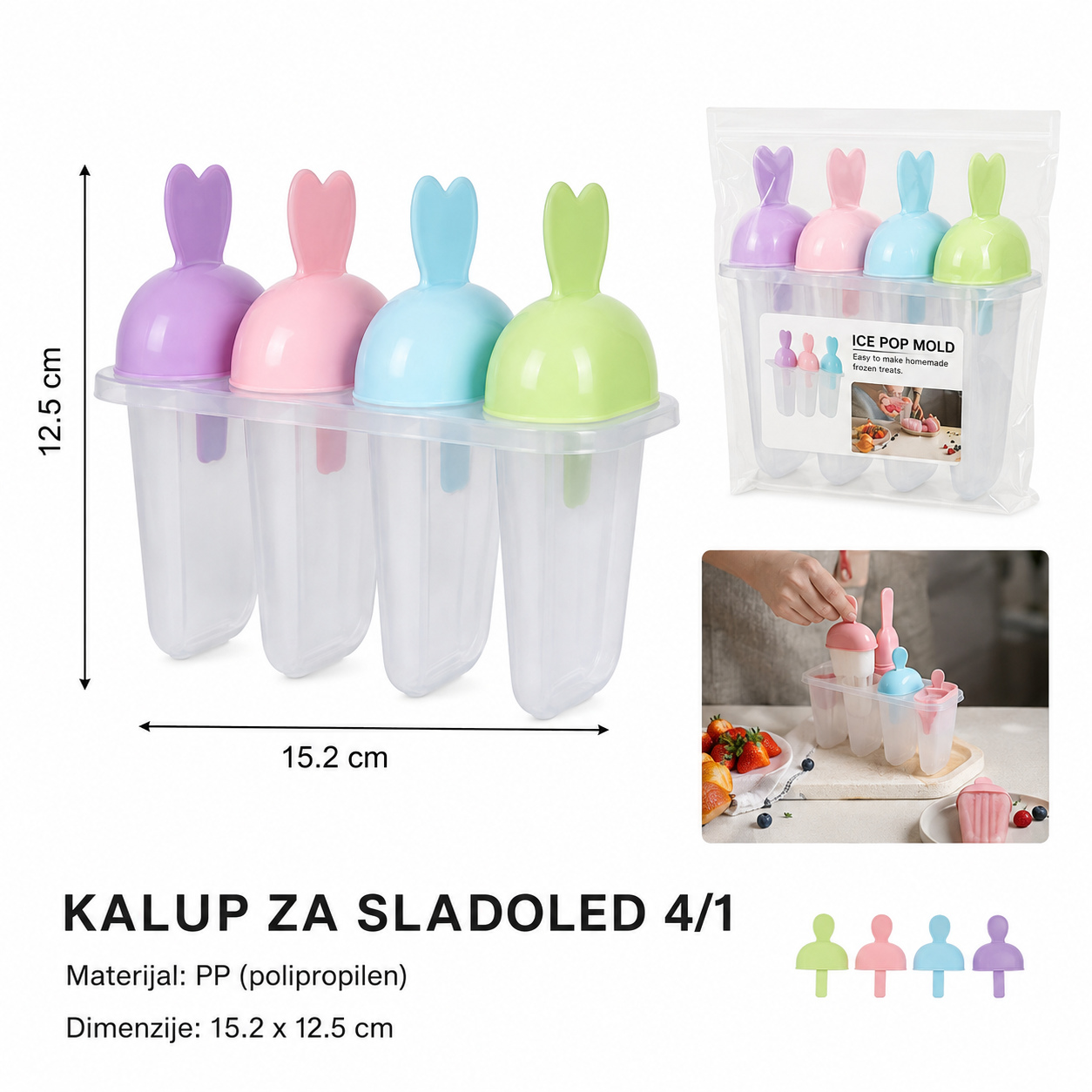 KMT Kalup za sladoled (četiri seta srca) 2903766