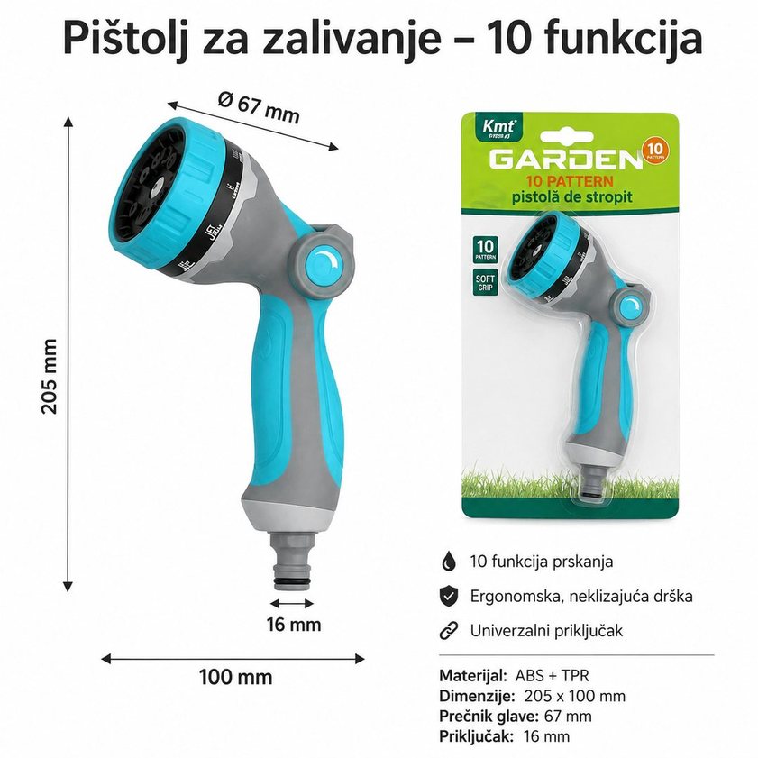 KMT Pištolj za prskanje sa 10 funkcija prekidača 2904593