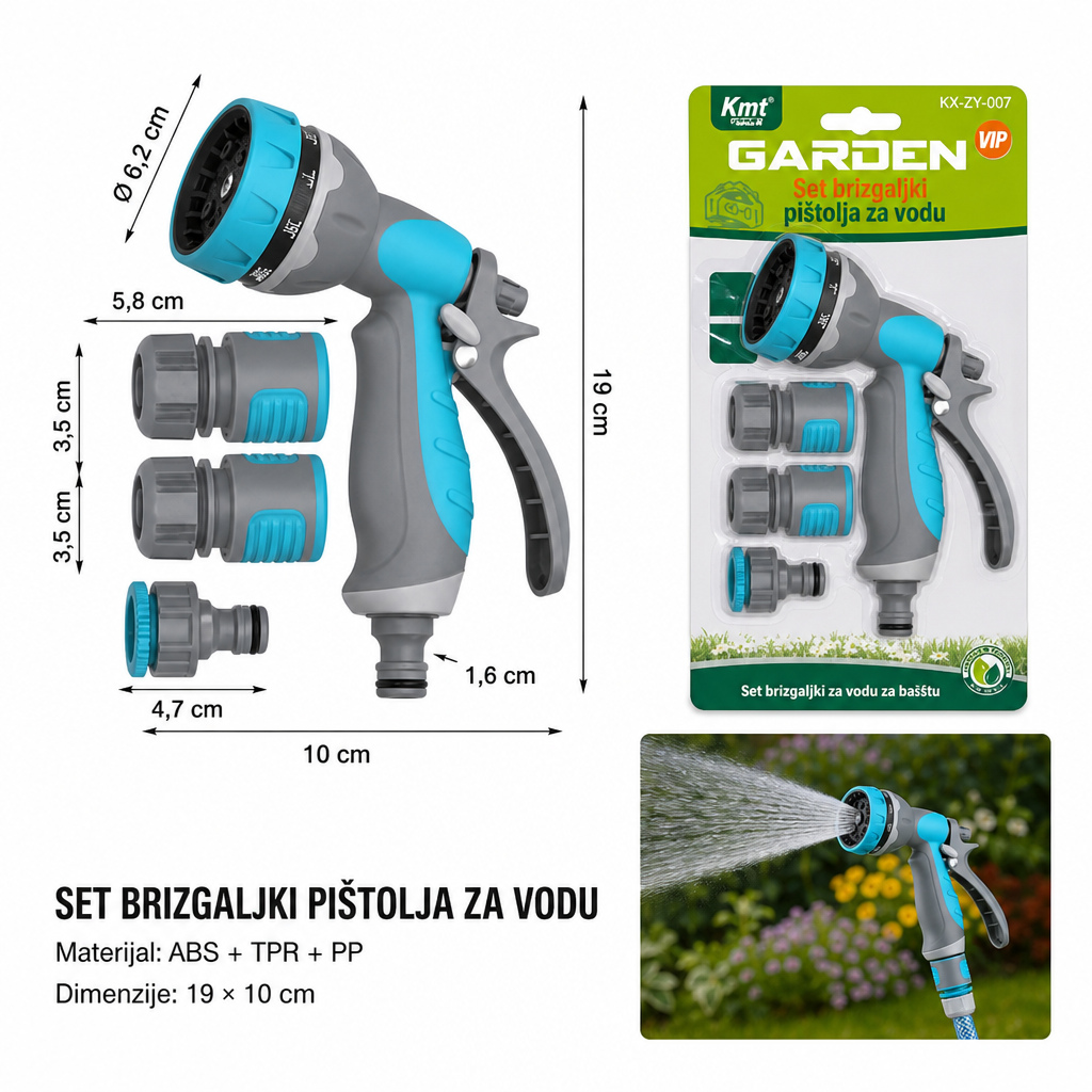 KMT Set pištolja za prskanje sa 7 funkcija 2904597