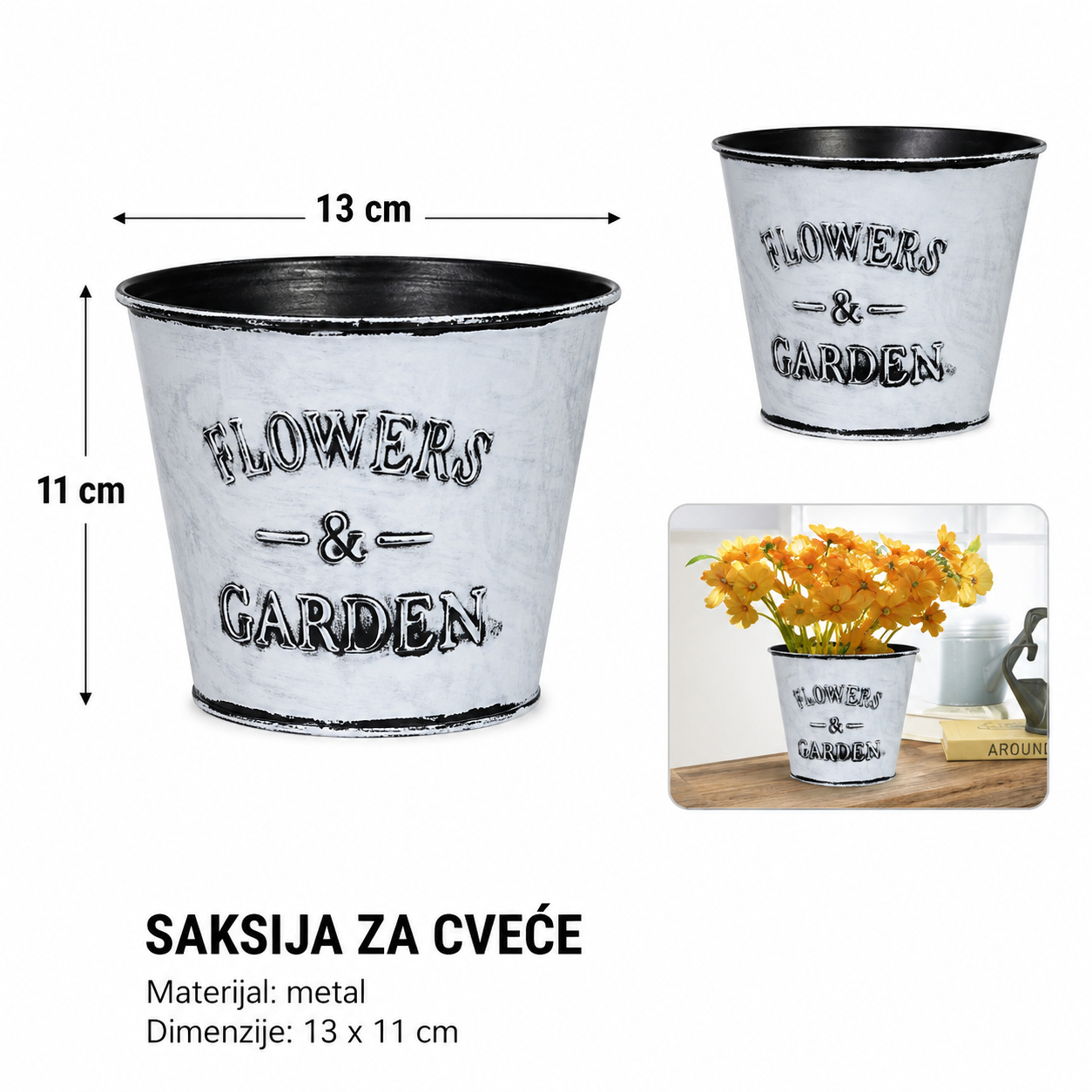 KMT Plastična saksija imitacija kovanog gvožđa, srednja 13*11CM 295838
