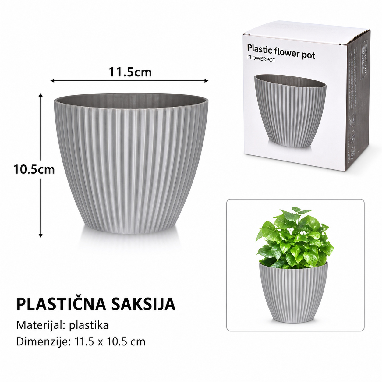 KMT Vertikalna mala melaminska saksija 11.5*10.5CM 295854