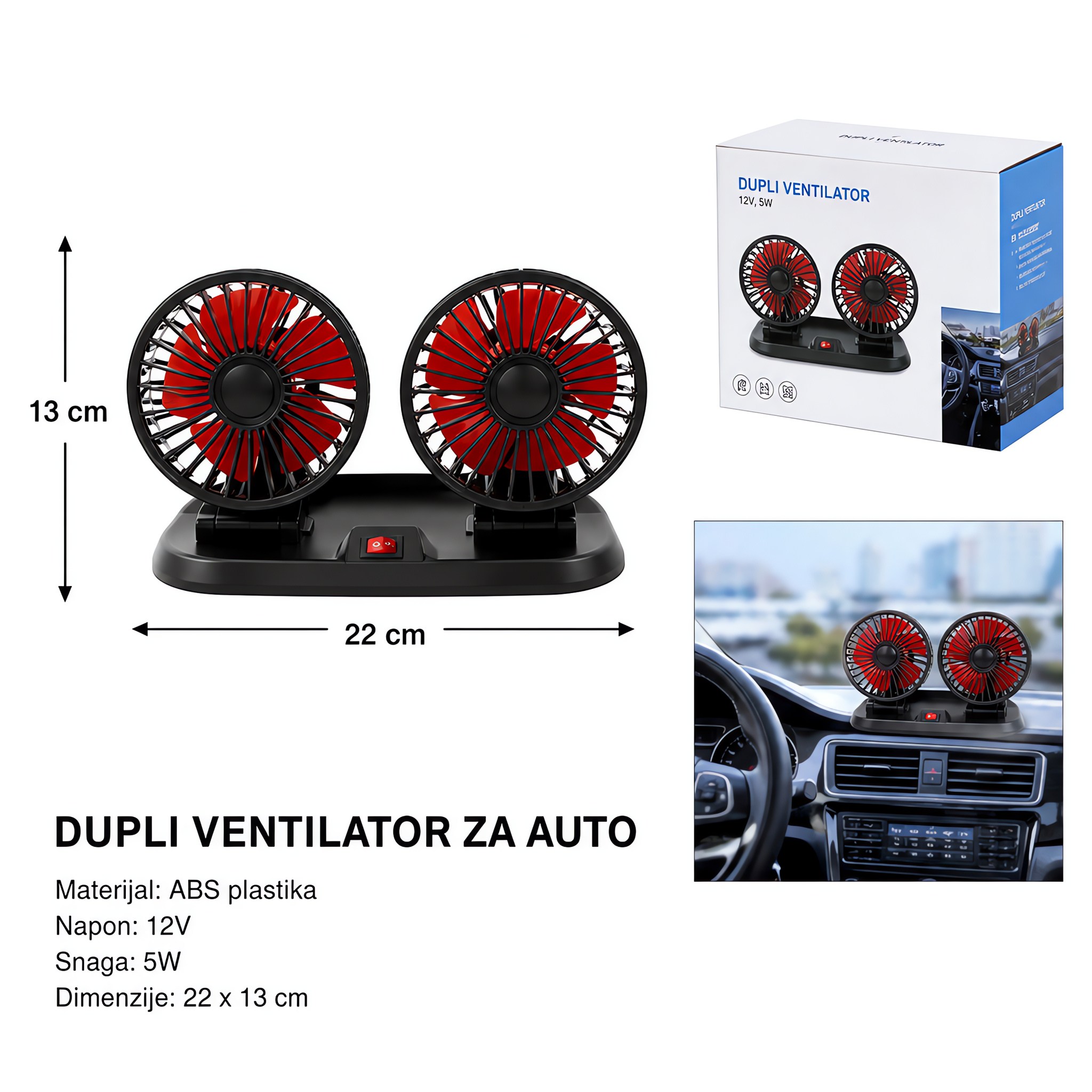 KMT Dvostruki ventilator za automobil 295914