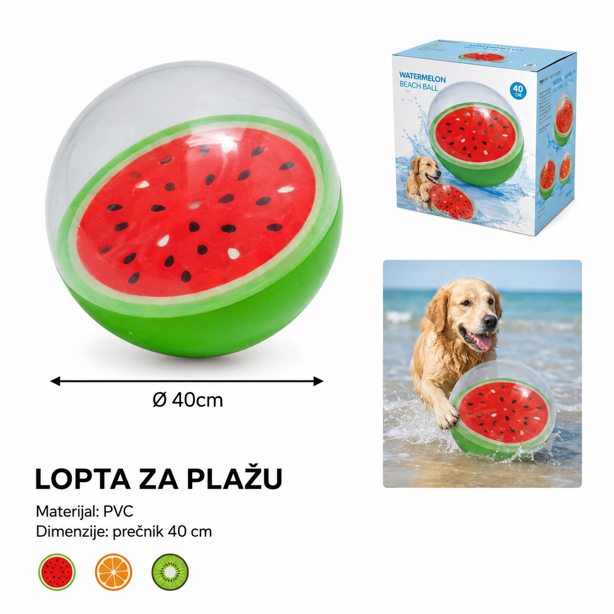 KMT Plastična lopta za plažu 296749