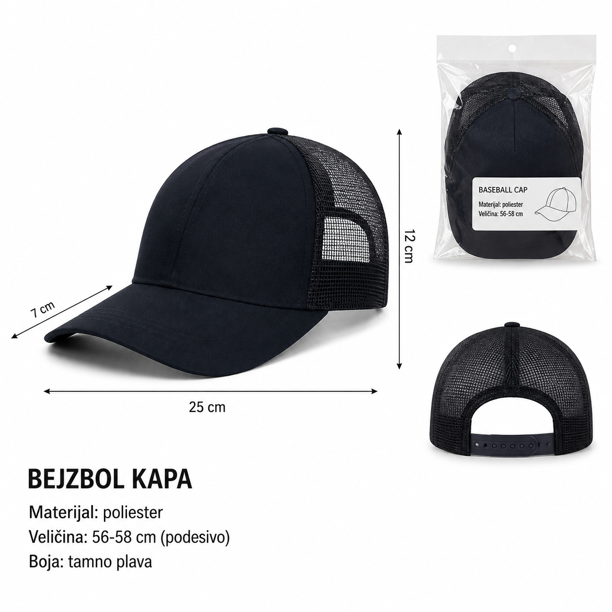 KMT gol pamučni mrežasti kačket – teget 296921