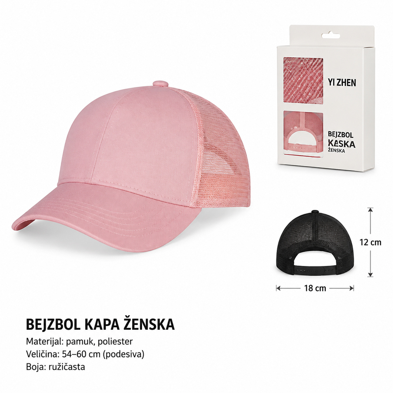KMT gol pamučni mrežasti kačket – roze 296922