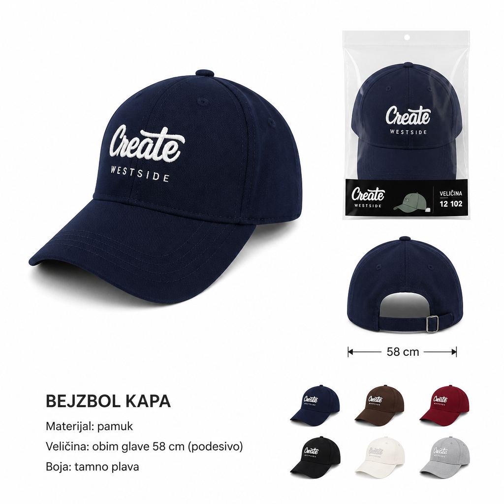 KMT pamučna kapa sa reljefnim slovima 296949
