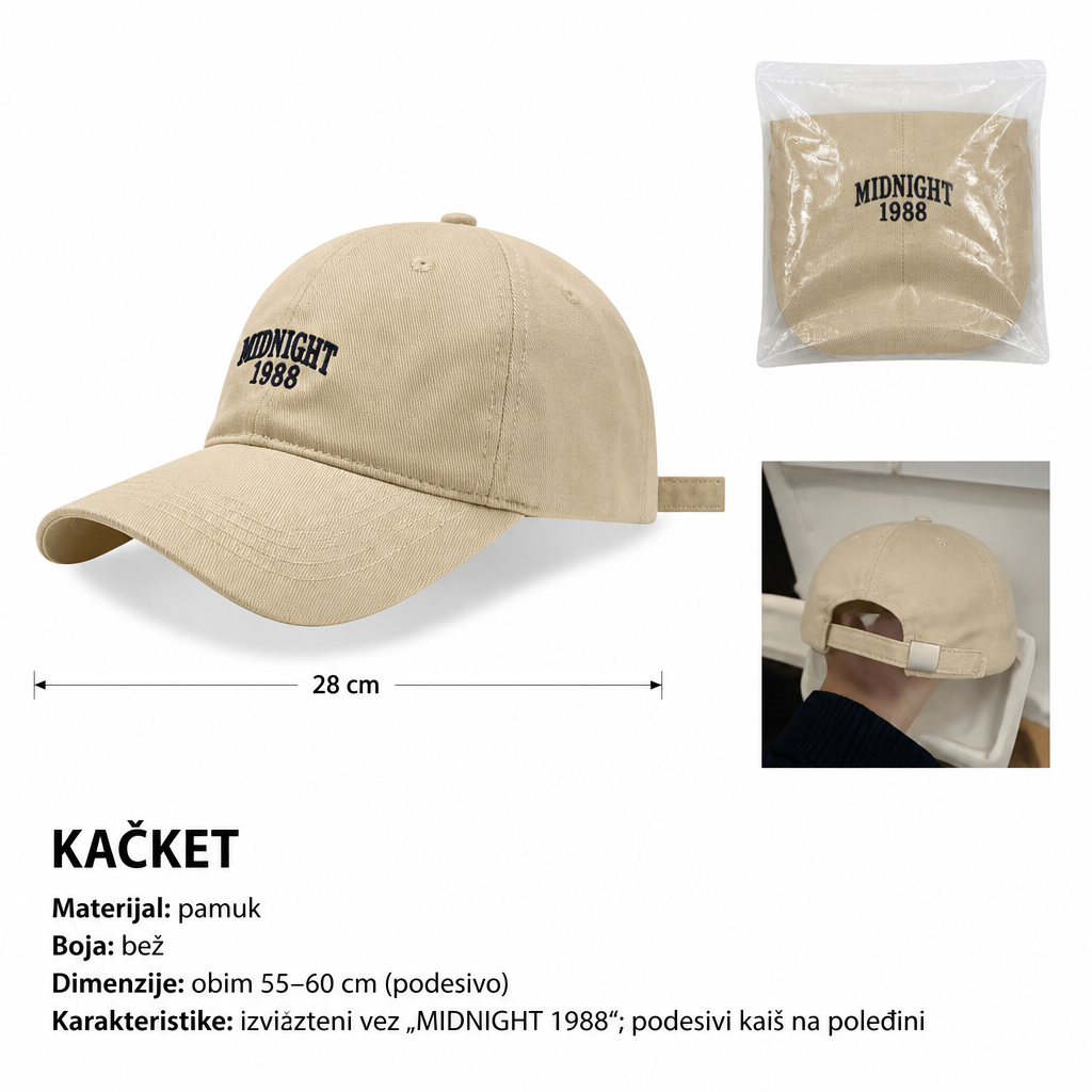 KMT pamuk – somot kapa sa vezom slova 296950
