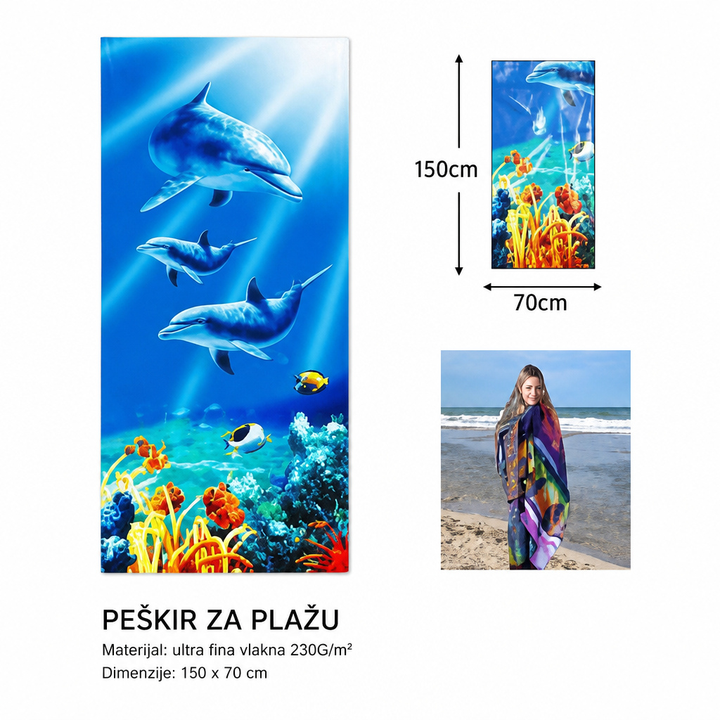 KMT Peškir za plažu sa printom jedra 297110